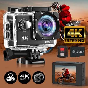 Null 아웃도어 4K WiFi 액션 카메라 비디오 녹화 4K/30FPS 2.0인치 170도 GPS 4배 줌 방수 스포츠 카메라 헬멧