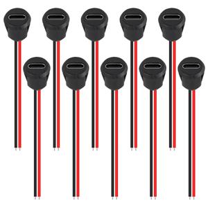 5pcs Type-C 여성 2Pin USB 커넥터 Type-C 여성 소켓으로 방수 고속 충전 잭 충전 포트 USB-C 충전기 플러그