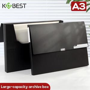 A3 문서 파일 상자 고급 유형 접이식 버클두꺼운 방수 대용량 플라스틱 종이 보관함