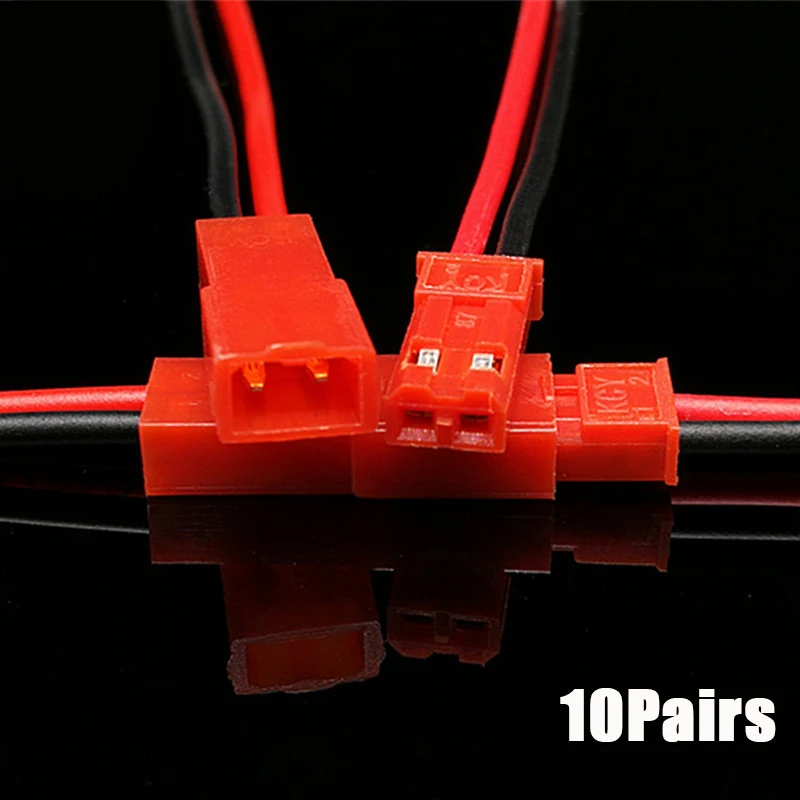 10 쌍 22 AWG JST 플러그 커넥터 2 핀 남성 여성 플러그 커넥터 케이블 와이어 LED 램프 스트립 RC 장난감 배터리 어댑터 10cm