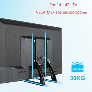 범용 TV 스탠드 다리 LCD/LED/OLED/플라즈마 TV용 TV 피트, 평면 및 곡선 스크린용 테이블 탑 TV 스탠드 받침대 라이저