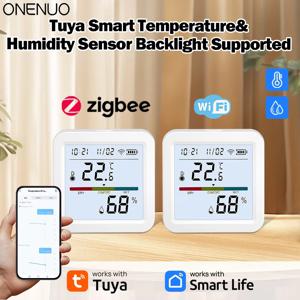 Tuya 스마트 온도 습도 센서 WiFi/Zigbee 백라이트 실내 습도계 온도계 Alexa Google을 통한 음성 제어