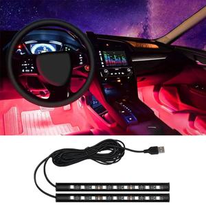 새로운 LED 자동차 인테리어 주변 발 스트립 라이트 키트 백라이트 5V USB 자동 장식 분위기 네온 램프 차량 액세서리