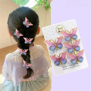 5PCS 달콤한 입체 색상 그라디언트 귀여운 아기 머리핀 어린이 헤어 클립 어린이 모자를 쓰고 있죠 공주 자용 소녀 액세서리