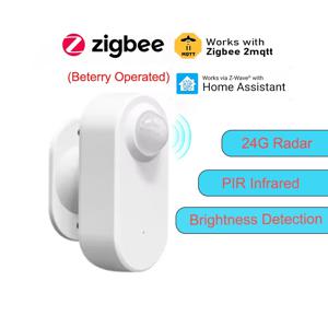 스마트 Zigbee 인간 존재 센서 24G MmWave 레이더 + PIR, 휘도 감지 사용 배터리 지원 Zigbee2mqtt 홈 어시스턴트