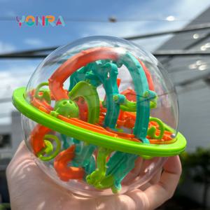 어린이를위한 3D 퍼즐 공 두뇌 게임 장난감 강철 공 트랙 미로 공 100 개의 장애물이있는 3D 미로 게임 소년 소녀 생일 선물