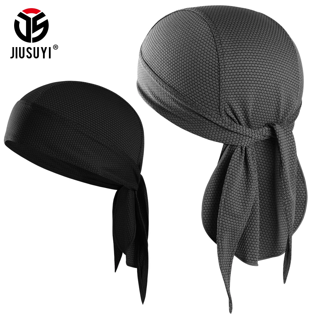 2PCS 빠른 건조 두건 통기성 비니 모자 땀 흡수 Do Rags 태양 보호 해적 모자 야외 스포츠 탄성 Headscarf
