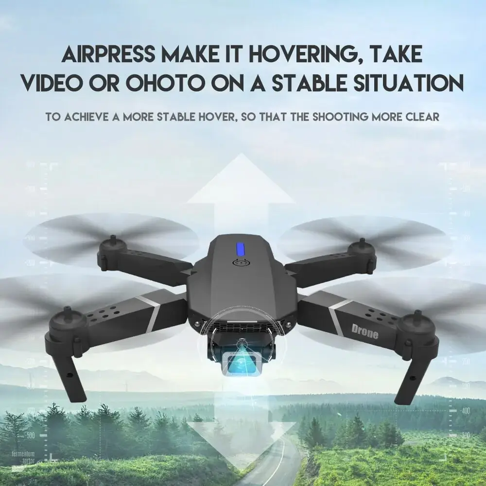 높이 홀드 선물 장난감 2024 E88Pro RC 드론 4K 1080P 광각 HD 카메라 접이식 헬리콥터 WIFI FPV