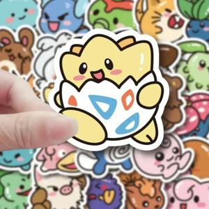 50PCS 애니메이션 포켓몬 Kawaii 스티커 만화 피카추 데칼 DIY 노트북 수하물 스케이트 보드 전화 아이 장난감 선물 스티커