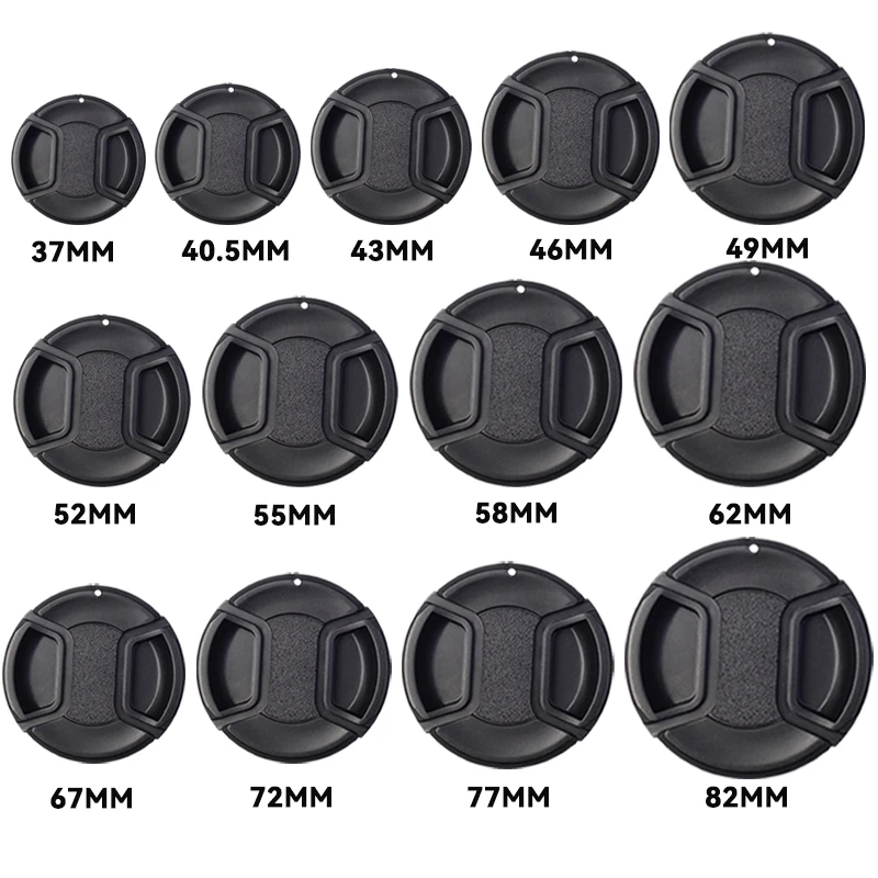 카메라 렌즈 캡 고품질 40.5mm 49mm 52mm 55mm 58mm 62mm 67mm 72mm 77mm 82mm 카메라 용 전면 렌즈 캡 스냅