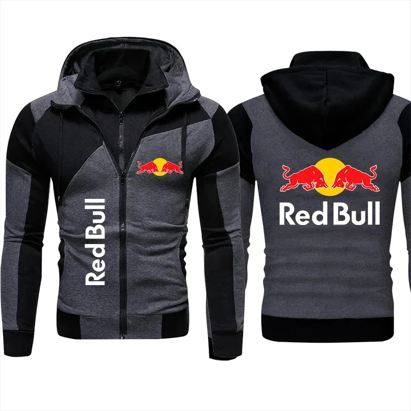 2024 가을 남성 Red Bull 로고 프린트 까마귀 스웨터 트렌디 하라주쿠 풀오버 남성 운동복 Red Bull Racing Clothing Zip Hoody