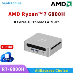 GenMachine Ryzen 6600H 6600U 6800H 미니 PC 3.2GHz-4.7GHz TDP 45W Windows 11 LPDDR5 16G 6400Mhz WIFI6 미니 Pc 게임용 컴퓨터
