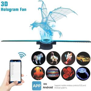 42CM 3D 홀로그램 팬 3D 홀로그램 프로젝터 광고 디스플레이 라이트 HD 홀로그램 프로젝터 상점 바 파티