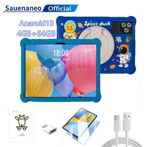 10.1인치 어린이 태블릿 안드로이드 13 64GB 블루투스 WIFI 지원 유튜브 IPS 1280X800 화면 듀얼 SIM 카드 5000mAh 케이스 포함