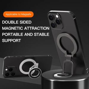 MagSafe 용 양면 자기 전화 링 홀더 휴대용 접이식 핸드폰 스탠드 액세서리 그립 브래킷 지원 (아이폰용)