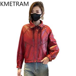 100% 천연 소 가죽 자켓 여성 최고 품질 짧은 정품 가죽 자켓 여성 겉옷 가을 옷 2025 кожанка
