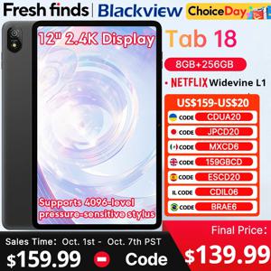 블랙뷰 Tab 18 태블릿 12인치 2.4K FHD+ 디스플레이 8GB 256GB 8800mAh 33W 와이드바인 L1 MTK Helio G99 압력 감지 패드 PC