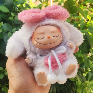 17cm Labubu 복장 앉아 파티 Labubu I II 아이돌 괴물 비닐 인형 케이프 드레스 DIYOutfit 의류 모자 액세서리