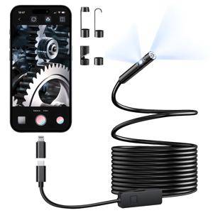 KERUI 단일/이중 렌즈 내시경 카메라 iPhone iPad IOS 및 Android Type-c Led 라이트 IP67 내시경 산업 검사 카메라