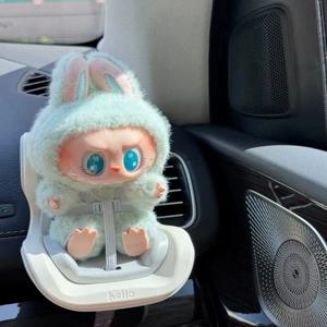 15-17cm 인형 좌석 Labubu 카시트 안전 좌석 귀여운 인형 공기 배출구 아로마 테라피 장식 고급 자동차 인테리어 장식