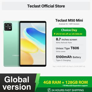 텍슬라스트 M50 미니 태블릿 8.7인치 90Hz 화면 4GB 램 128GB 저장용량 유니소크 T606 옥타코어 5100mAh 배터리 안드로이드 15 탭 Wifi5 메탈 바디