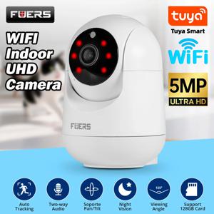 FUERS 5MP 4K QHD 보안 WIFI 카메라 팬/틸트 동작 감지 베이비 펫 모니터 강아지 카메라 Tuya 스마트 홈 Alexa 연동