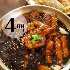 ★[4팩_친구들 짜장떡볶이 2인분] 밀떡 어묵 짜장소스