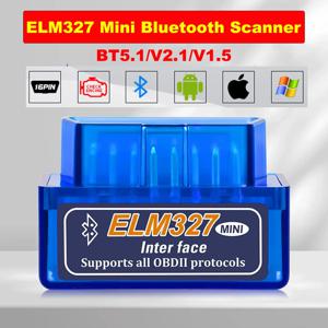 미니 ELM327 V1.5/V2.1 블루투스 OBD2 스캐너 코드 리더 자동차 진단 도구 엔진 점검 스캔 자동차 결함 감지기
