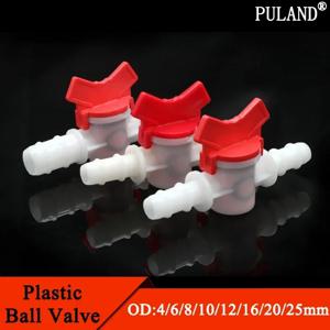 1Pcs 4mm 6mm 8mm 10mm 12mm 16mm 20mm 25mm PVC 호스 바브 양방향 플라스틱 볼 밸브 수족관 정원 마이크로 관개 커넥터
