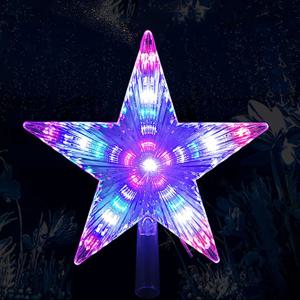 220V EU 플러그 크리스마스 트리 탑 스타 요정 문자열 조명 LED 크리스마스 스타 갈 랜드 빛 웨딩 파티 정원 휴일 장식