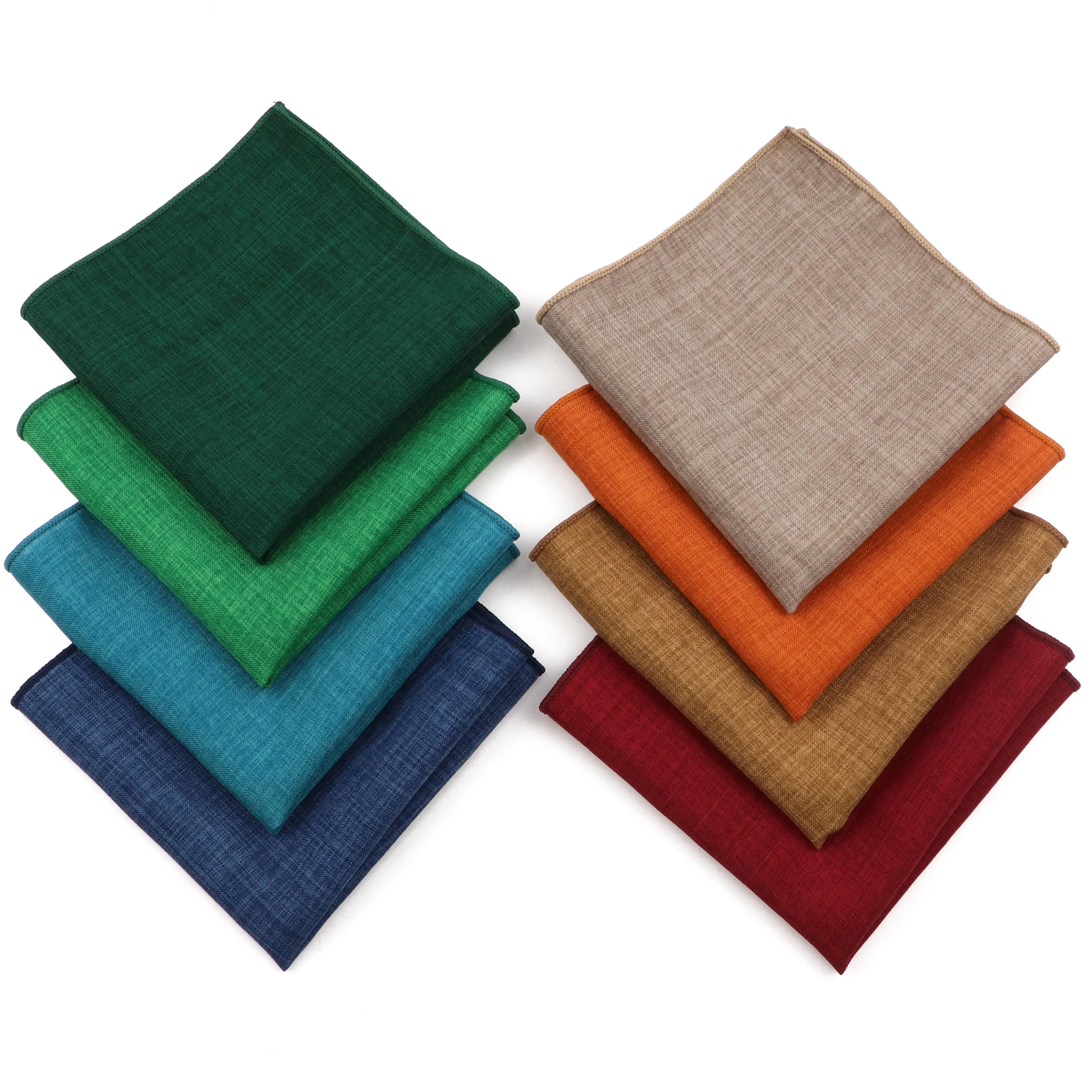 솔리드 컬러 코튼 Hankies 남성용 소프트 터치 손수건 캔디 컬러 단순 포켓 스퀘어 남성 정장 가슴 타월 액세서리