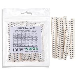 36 값 각 20pcs =720pcs 1206 SMD 저항기 키트 1/4W 0.25W 5% 1ohm~10Mohm 구성 요소 diy 키트 1R 3.3R 5.1R 1K 10K 100K 1M 10M
