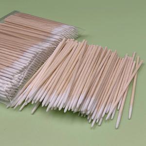 일회용 초소형 면봉 100pcs 린트 프리 마이크로 브러쉬 나무 면봉 면봉 속눈썹 연장 접착제 제거 도구