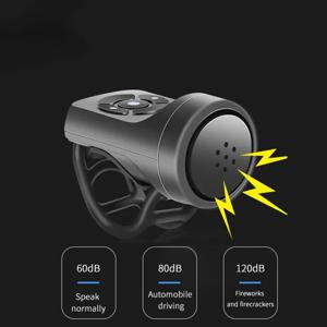 USB 충전식 자전거 전기 벨 오토바이 경적 4 모드 산악 자전거 벨 사이클링 도난 방지 경보 경적 자전거 액세서리
