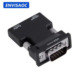 HDMI 호환 VGA 변환기 어댑터 1080P VGA 어댑터 PC 데스크탑 노트북 용 3.5MM 오디오 잭-HDTV 프로젝터 비디오 오디오