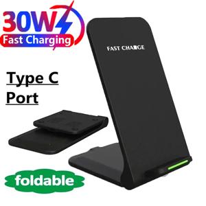무선 충전기 스탠드 패드, 30W, 아이폰 15, 14, 13, 12, 11 프로, X, XS 맥스, XR 8, 삼성, 샤오미 인덕션 고속 충전 독 스테이션