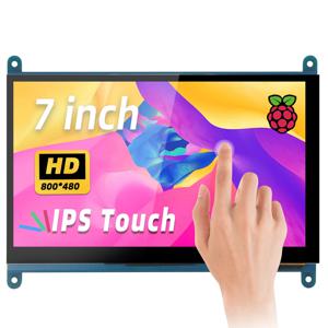 IPistBit 7 인치 IPS TFT LCD 디스플레이 모니터 라스베리 파이 5 4B 3B + AIDA64 용 1024*600 해상도 HDMI 용량 성 터치 스크린
