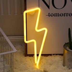 번개 LED 네온 조명, USB/배터리 전원, 침실, 게임룸, 거실, 사무실, 결혼식, 생일, 파티 용품