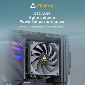 Antec A37 37mm ITX 로우 프로파일 CPU 쿨러 92mm PWM 팬 130W-TDP Intel/AMD 12.8W/m.K 페이스트, I5-12400F/Ryzen-7500F 호환
