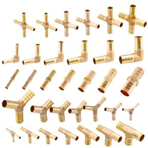 황동 T X Y U 유형 4mm 6mm 8mm 10mm 12mm 스플라이서 파이프 피팅 호스 바브 구리 가시 커넥터 조인트 커플러 어댑터