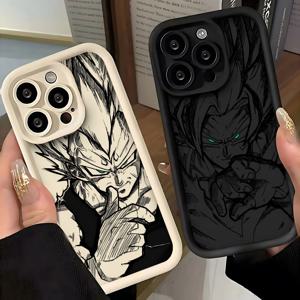 뜨거운 애니메이션 Dragonballs 아이폰 16 15 14 13 12 11 Pro Max 미니 XR XS X 7 8 플러스 소프트 TPU 뒷면 커버에 대한 새로운 검은 전화 케이스