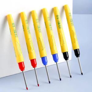 6개/세트 33mm 롱 헤드 마킹 펜 세트 - 빨간색/파란색/검은색 방수 목공 장식 깊은 구멍 다목적 마킹 도구