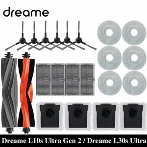 Dreame L10s 울트라 Gen 2, L30s 울트라 로봇 진공 예비 부품, 메인 사이드 브러시 걸레 천, HEPA 필터, 먼지 봉투 액세서리
