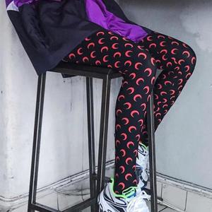 Moon Print Pants,그래픽,프린트,레깅스,여성,봄,여름,2025,스트레치,타이트,얇은,바지,팬티스타킹