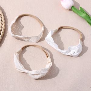 패션 매일 흰색 레이스 활 아기 머리띠 부드러운 수제 탄성 헤어 밴드 어린이 Headwraps 어린이 헤어 액세서리 선물