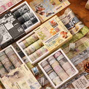 20Pcs 빈티지 Washi 테이프 스크랩북 용품 마스킹 테이프 레트로 Cinta Adhesiva Decorativa 저널링 재료 Washi 테이프 세트