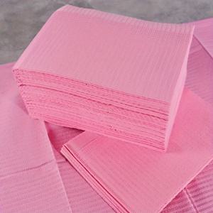 20팩 핑크 일회용 네일 아트 테이블 타월, 3겹 방수 문신 턱받이, 무향 종이 트레이 커버, 문신용 클린 패드