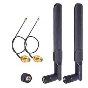 2 x 8dBi 듀얼 밴드 2.4GHz 5.8GHz 안테나 RP-SMA Male+2 x 15CM SMA Male-I-P-E-X-MHF4 M.2 NGFF WiFi WLAN 카드용 피그테일 케이블