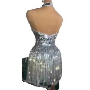 2025 섹시한 럭셔리 의상 Robe De Soiree Elegante Pour Femme와 생일 파티 및 무대 공연을위한 매력적인 미니 클럽 드레스