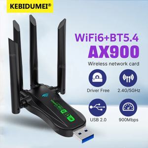 AX900 Bluetooth 5.4 USB 어댑터 WiFi 6 미니 USB 동글 5G/2.4G 듀얼 밴드 WiFi6 네트워크 카드 Wlan 무선 수신기 드라이버 무료